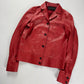 Prada Red Leather Minimalist Buttoned Jacket FW 2000 - XS