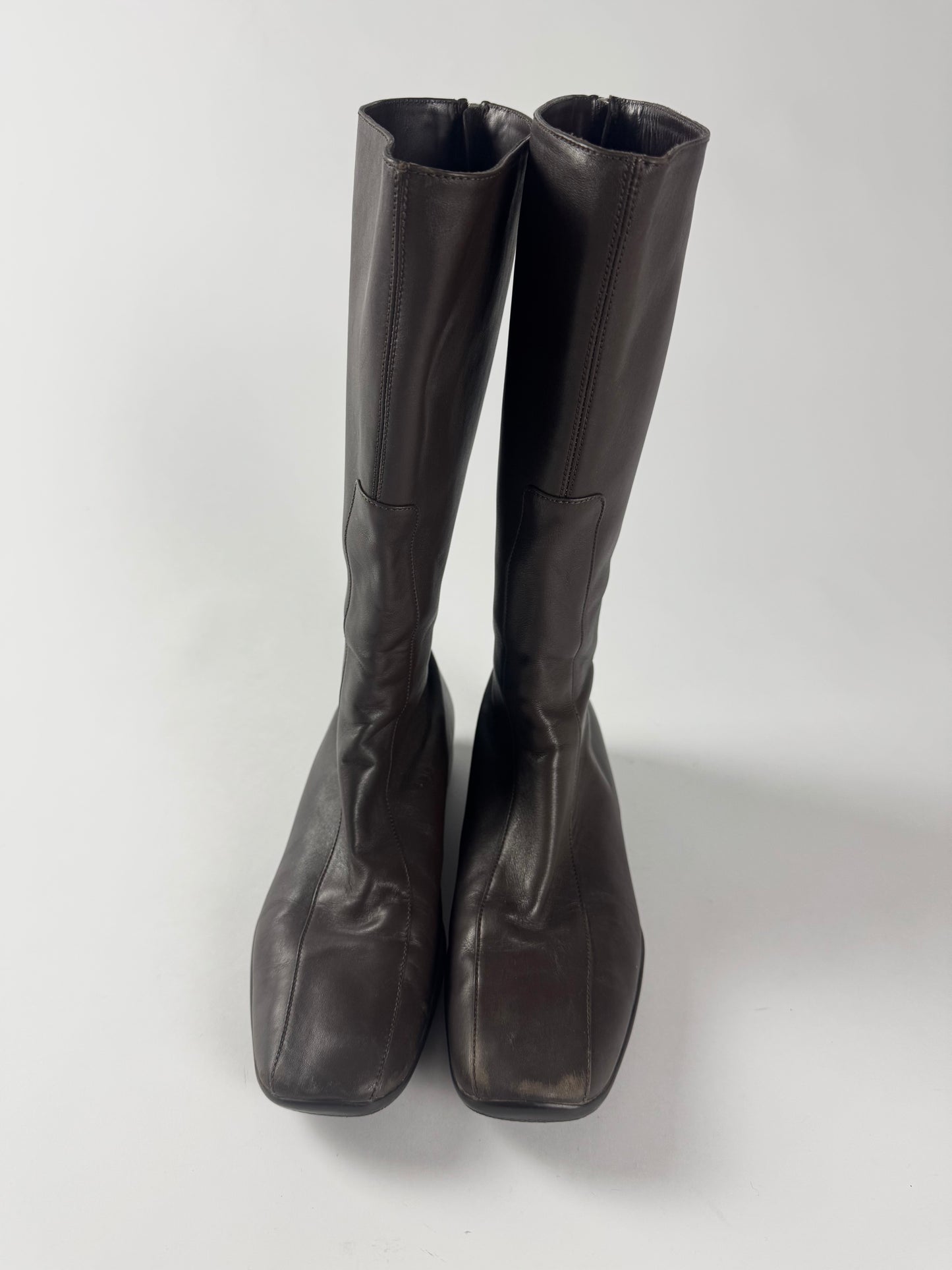 Prada Linea Rossa Brown Leather  Boots SS 1999 - 37,5 IT/38,5 EU