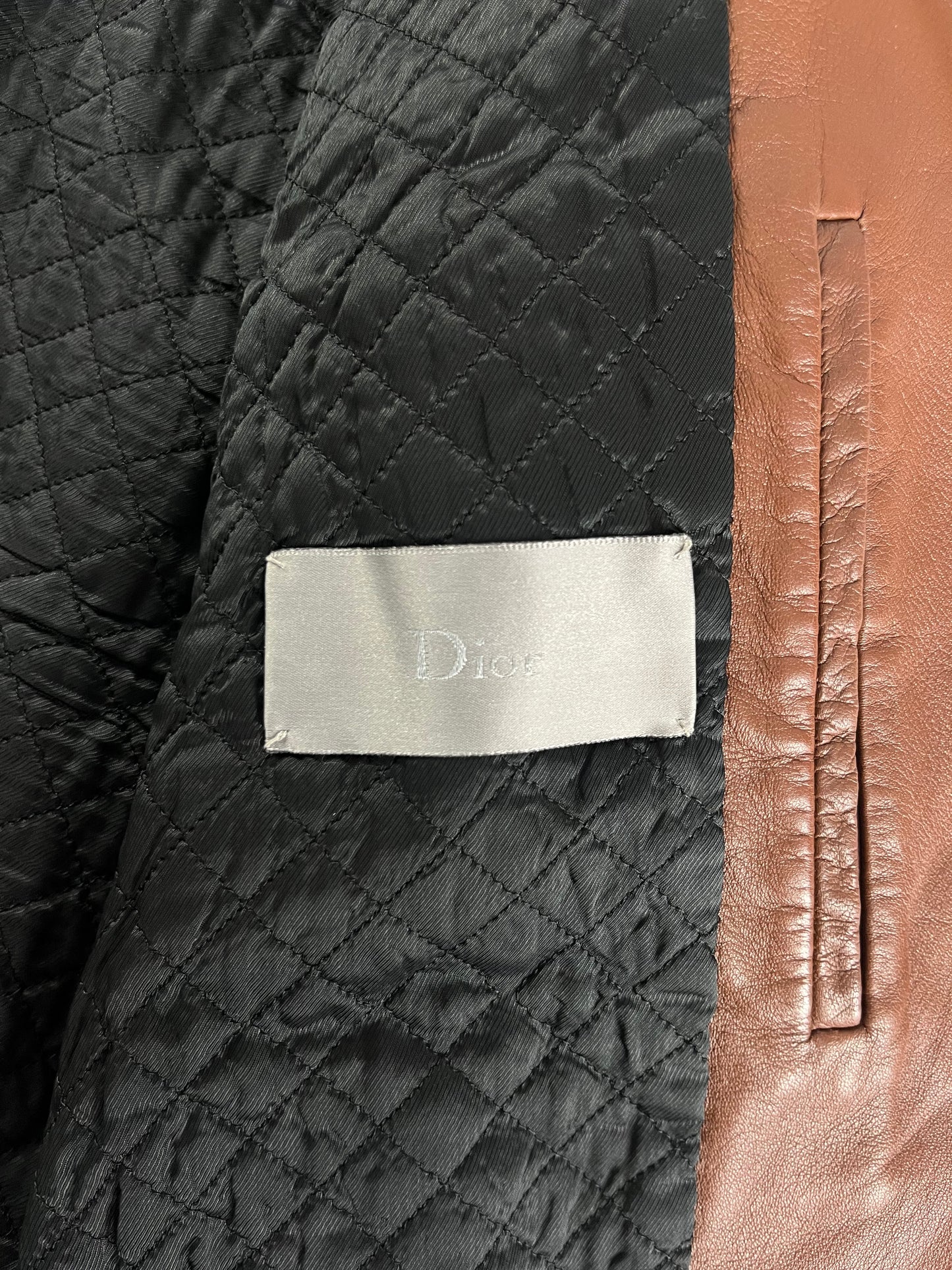 Dior Homme T-Pocket Brown Leather Jacket FW 2005 - L