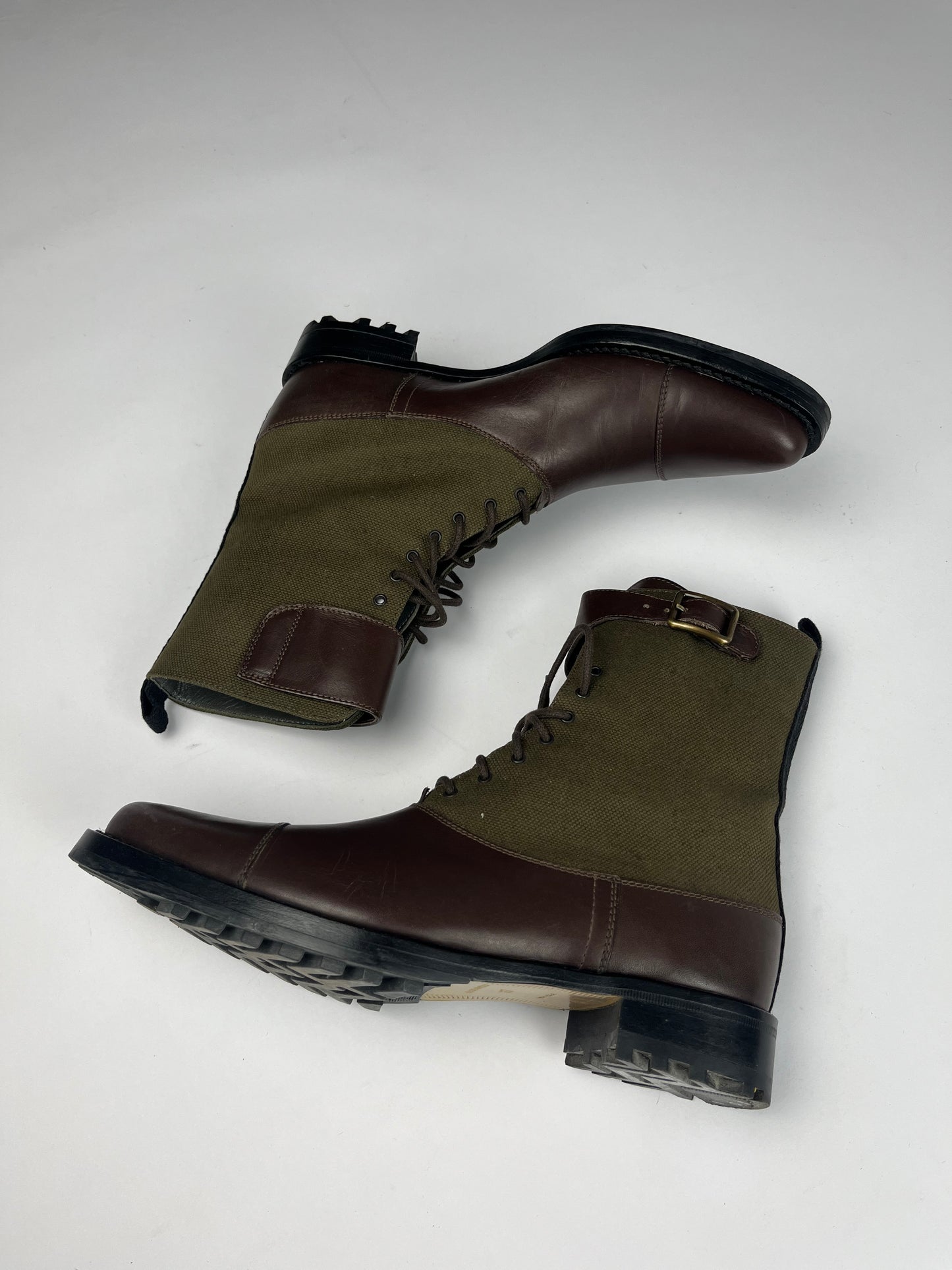 Miu Miu Brown Leather Combat Boots - 37 IT/38 EU