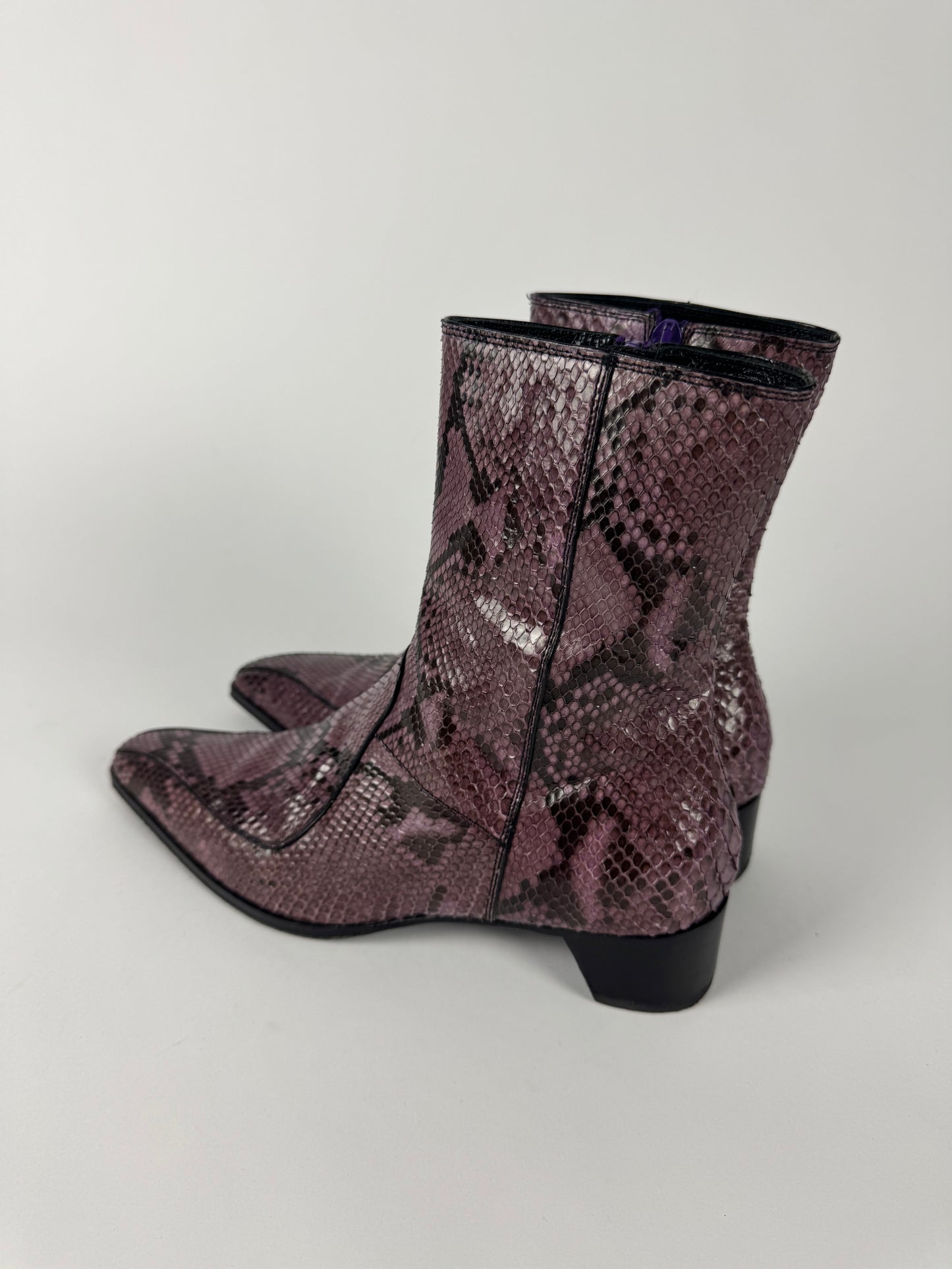 Prada Purple Python Leather Boots FW 2000 - 40 IT/40,5 EU