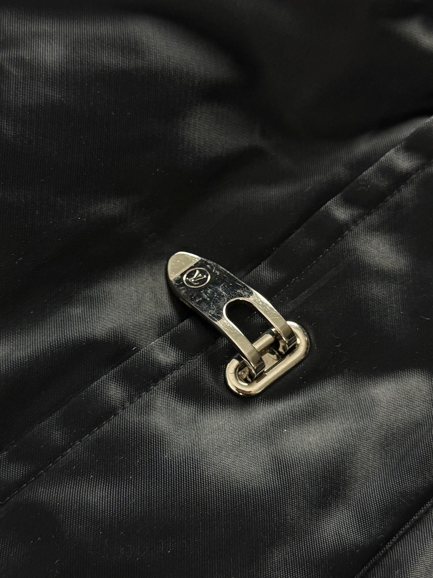 Louis Vuitton Dark Blue Goose Down Belted Parka Fur Hood Coat FW 2012 - XL