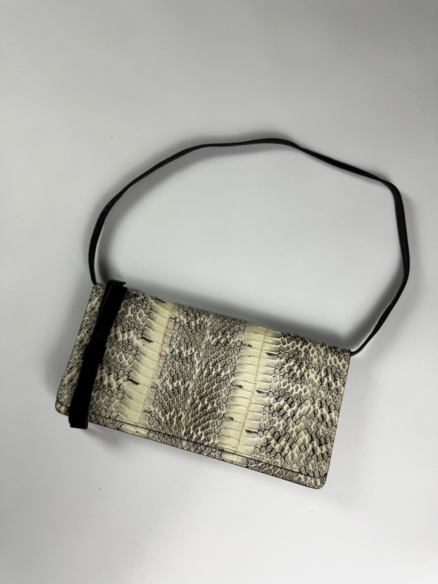 Miu Miu Grey Snakeskin Python Shoulder Bag SS 2000 - OS