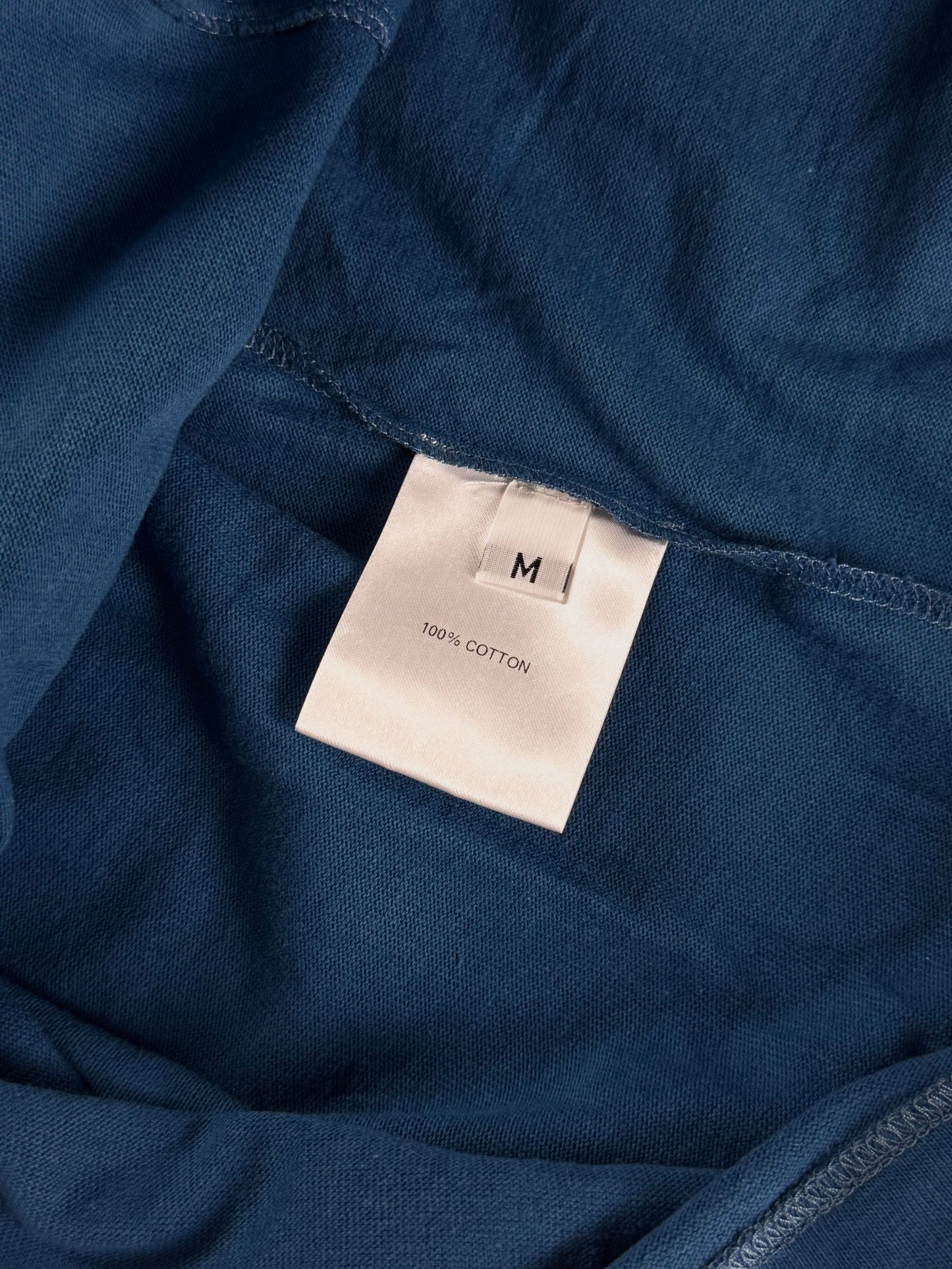 Louis Vuitton Sample Royal Blue Cotton Attached Silver Chain Neckline Detail Tee Shirt 2010s - M