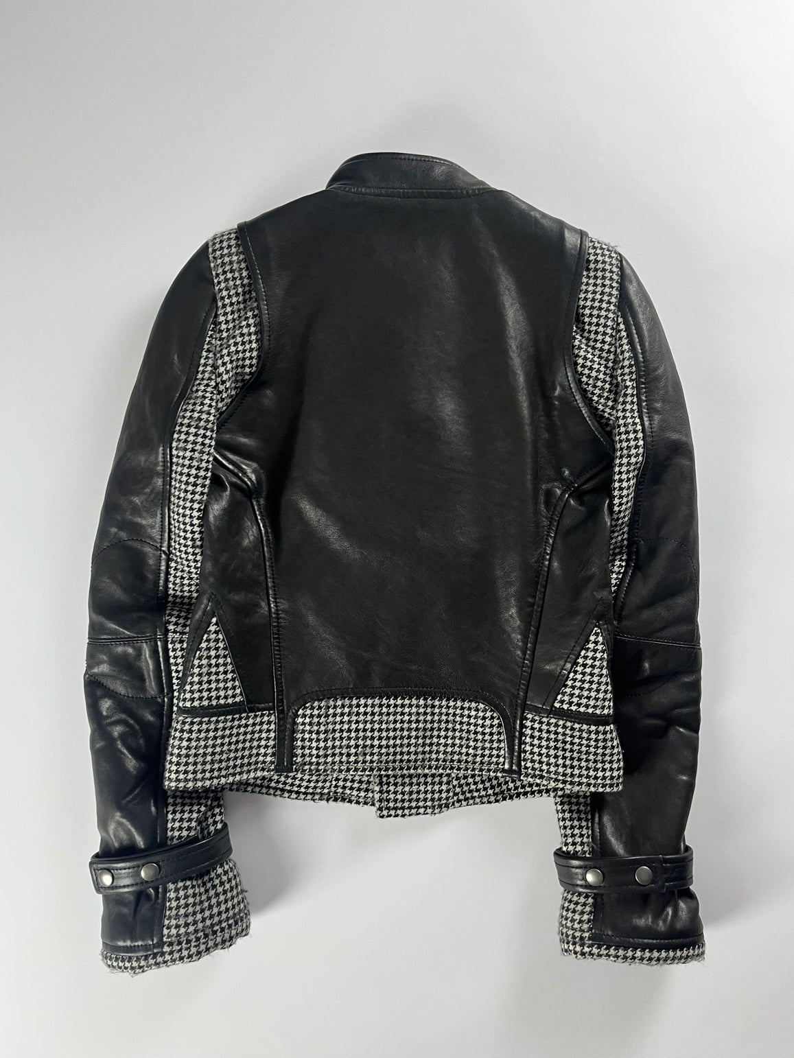 Balenciaga Leather Sleeves Peplum Jacket FW 2002 - S