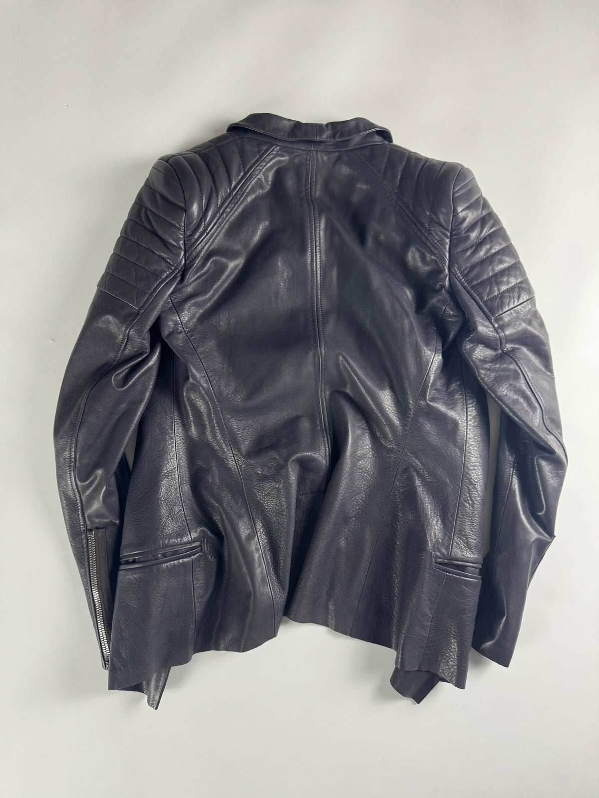 Haider Ackermann Biker Tailored Purple Leather Jacket FW 2012 - S