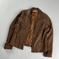 Prada Brown Soft Caramel Leather Overshirt Jacket 2000s - L