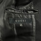 Gucci Black Leather Trimmed Asymmetric Zipper Coat FW 2001 - XS