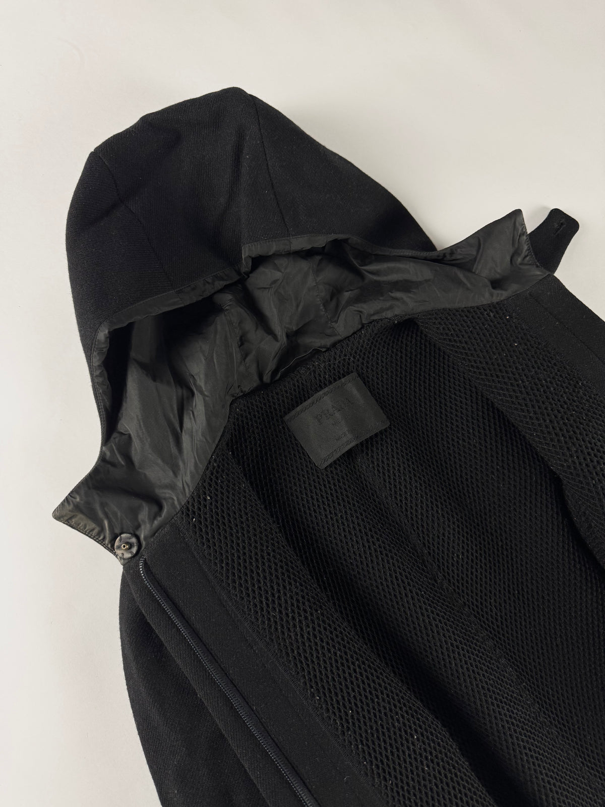 Prada Mesh Trimmed Premium Wool Coat FW 1999 - S