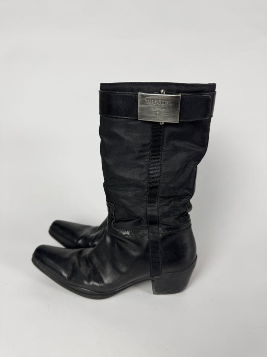 Prada Milano Buckle Logo Boots FW 1994 - 37 IT/37,5 EU