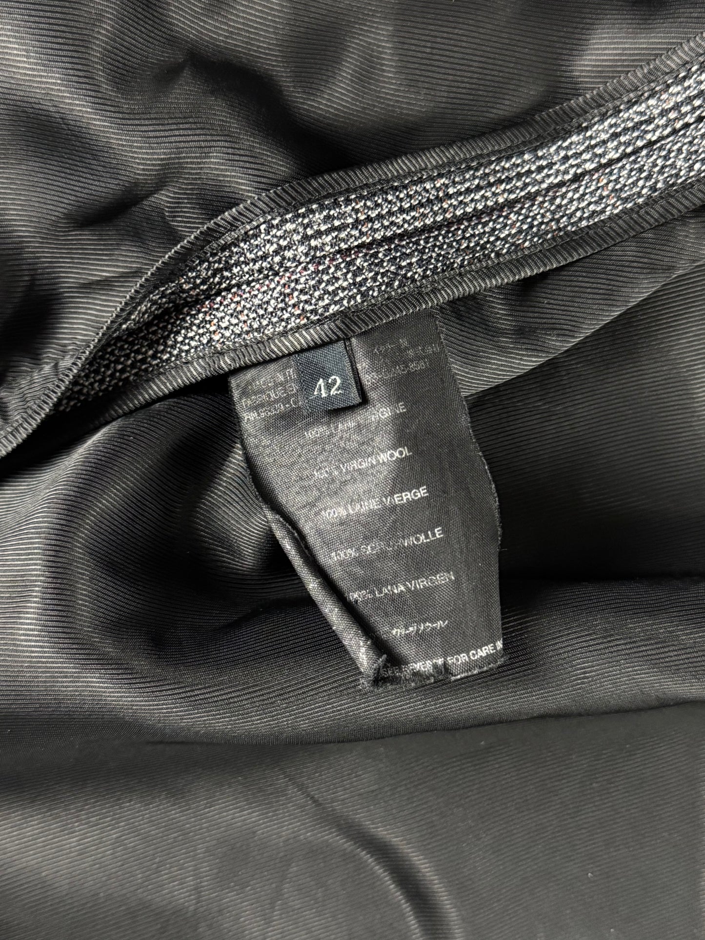 Prada Virgin Wool Grey Stripped  Coat FW 2003 - S