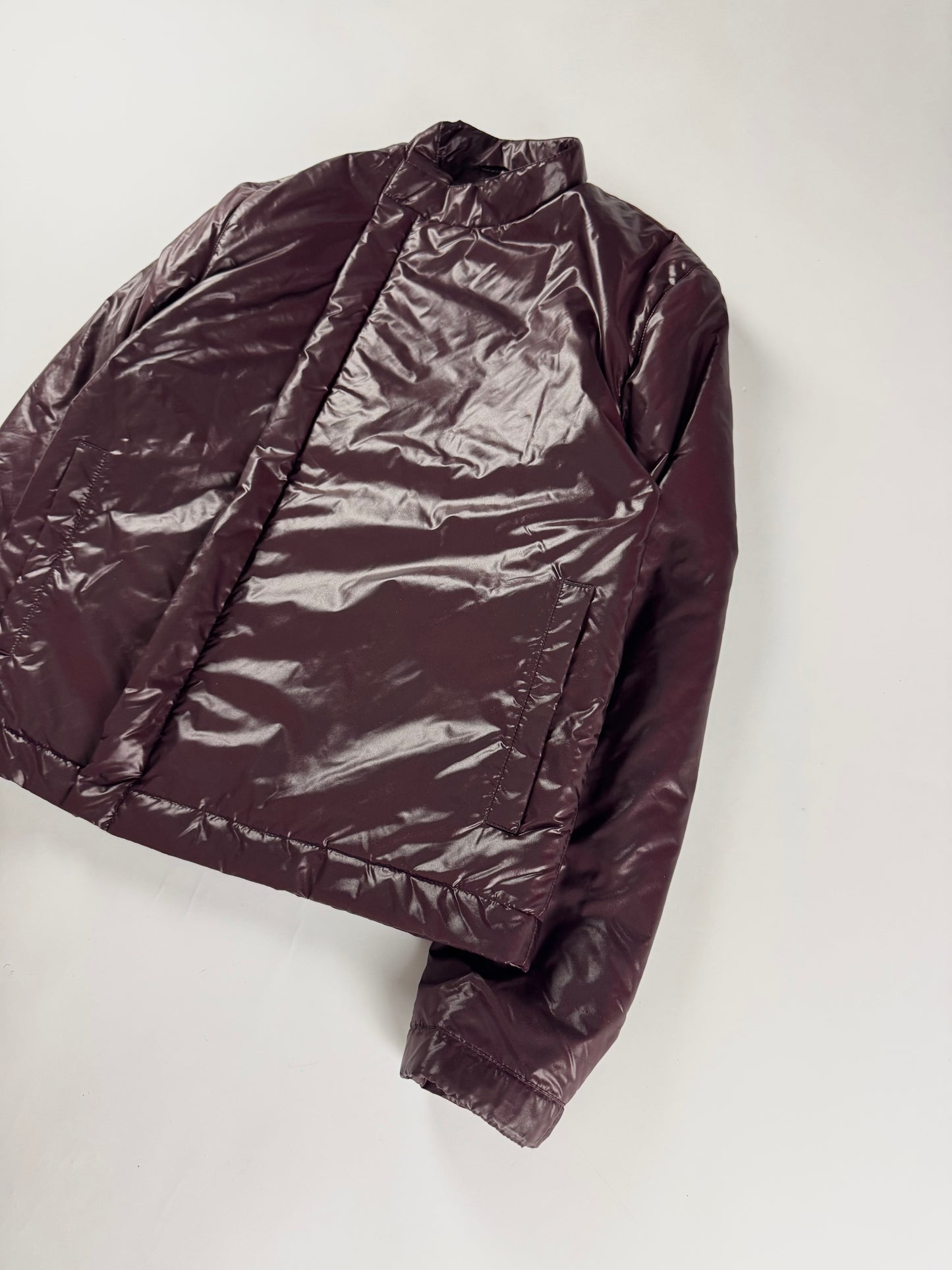 Louis Vuitton Glass Burgundy Asymmetrical Zip Nylon Jacket 2000s - S
