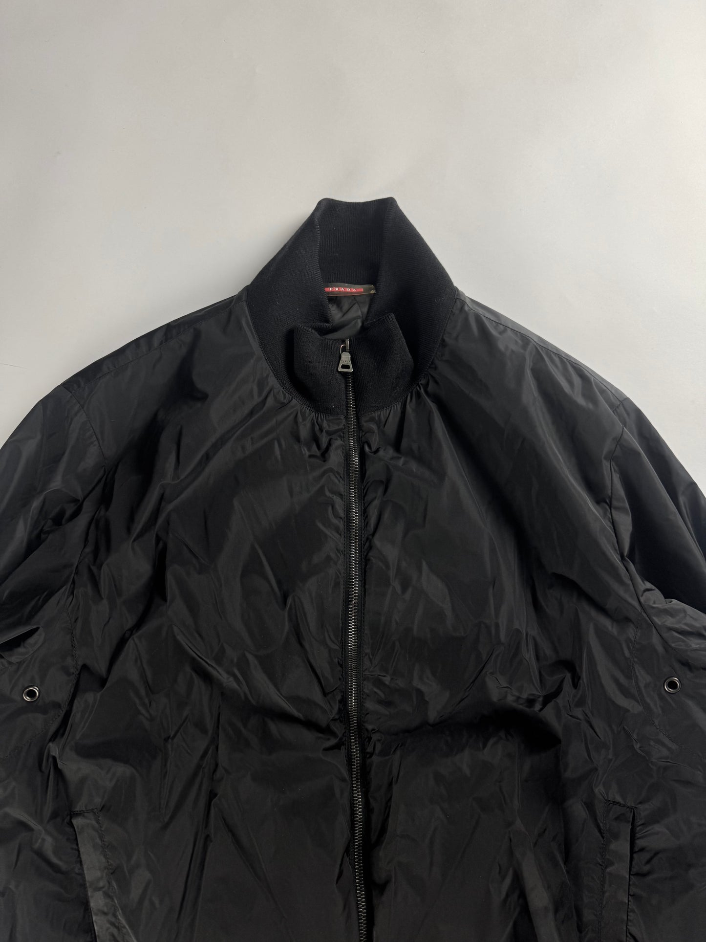 Prada Linea Rossa Nylon Flight Bomber Jacket 2000s - XXL