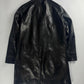 Prada Pure Black Buttoned Minimalist Leather Long Coat FW 2001 - L