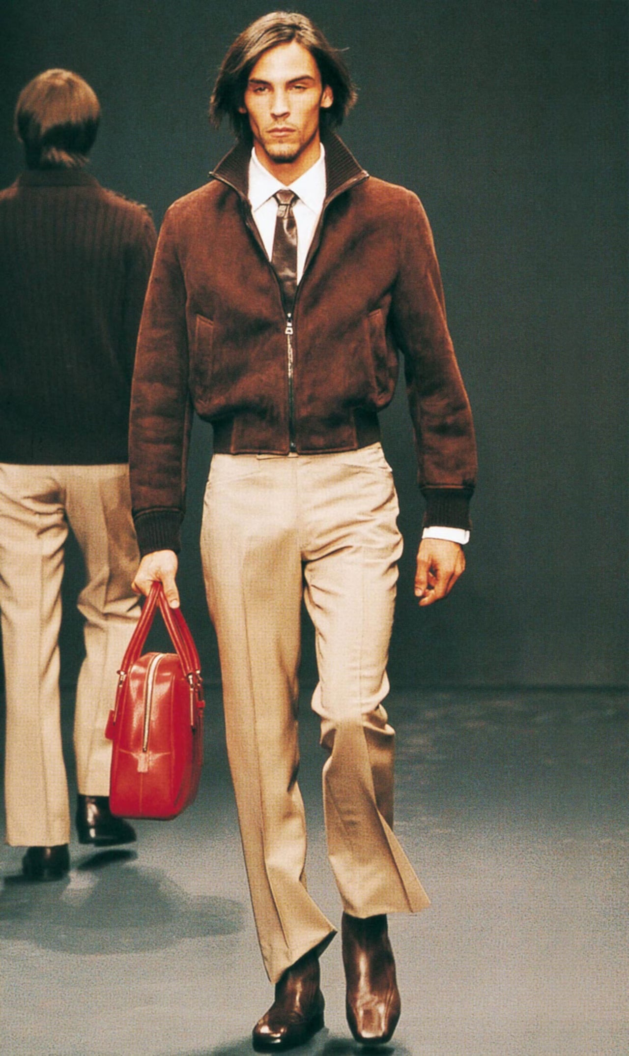 Prada Brown Square Toe Leather Boots FW 2000 - 41 EU