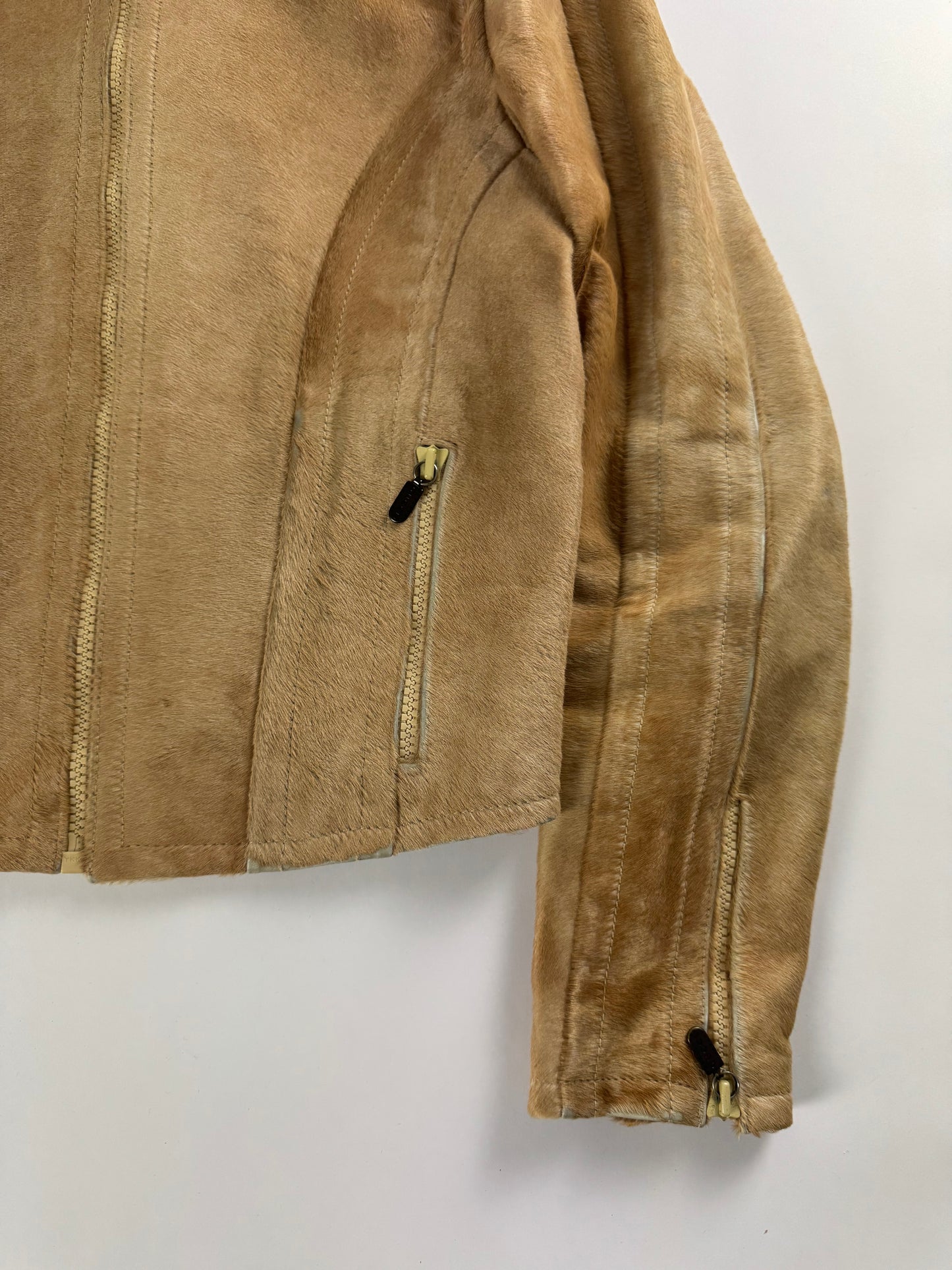 Gucci Tom Ford Camel Pony Hair Moto Jacket FW 1996 - M