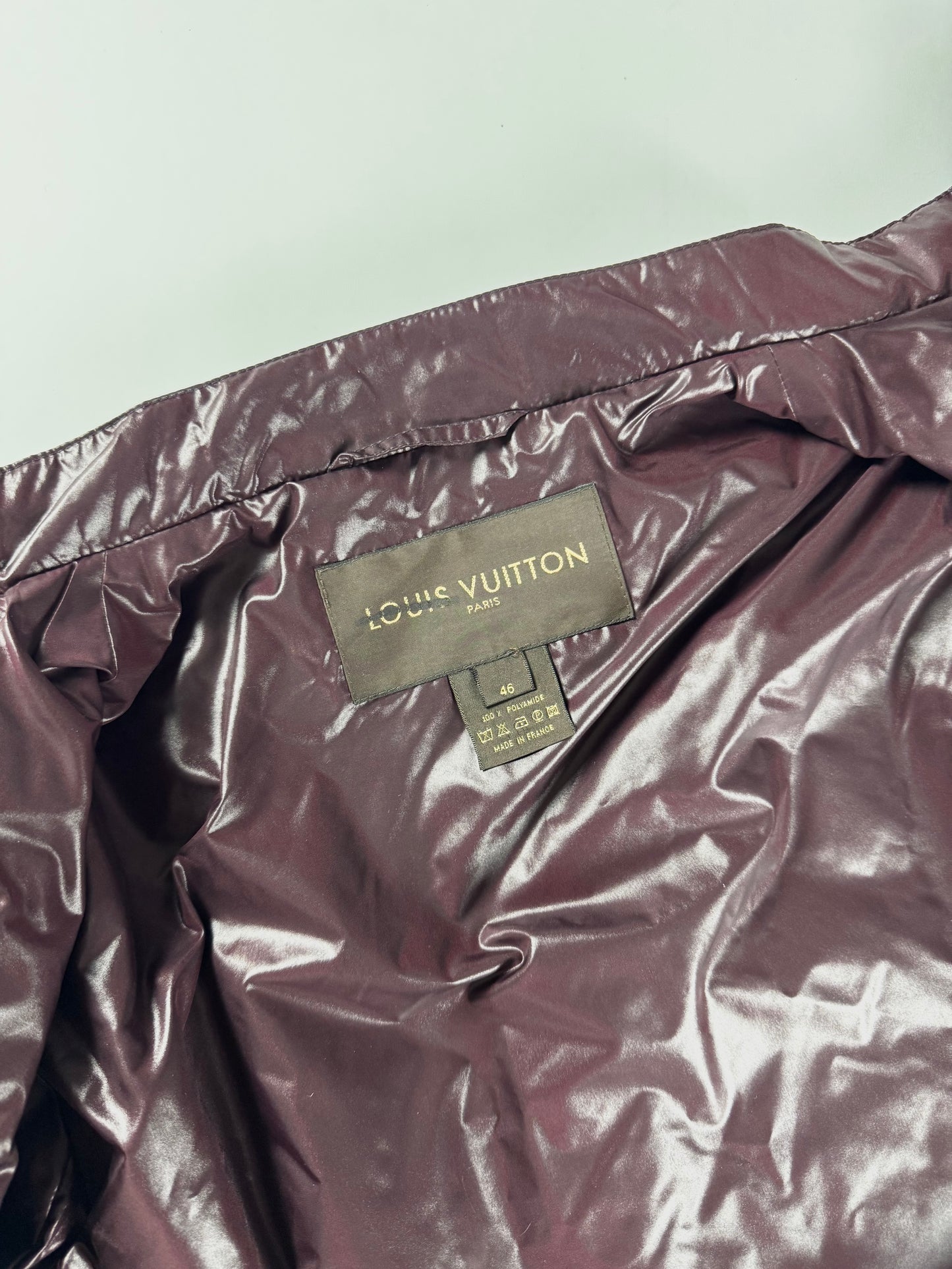Louis Vuitton Glass Burgundy Asymmetrical Zip Nylon Jacket 2000s - S