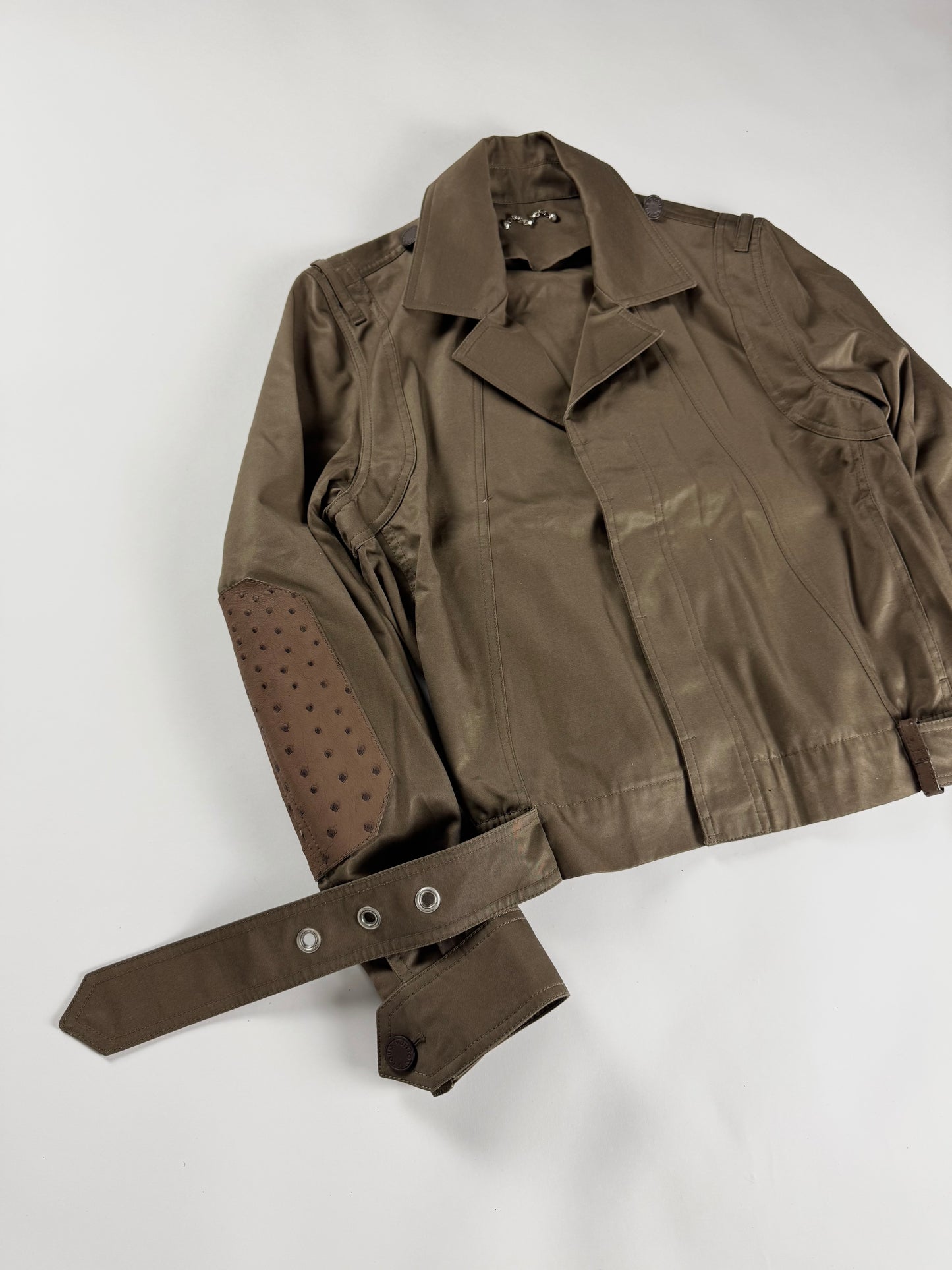 Louis Vuitton Sample Safari Perfecto Exotic Ostrich Leather Jacket SS 2017 - M