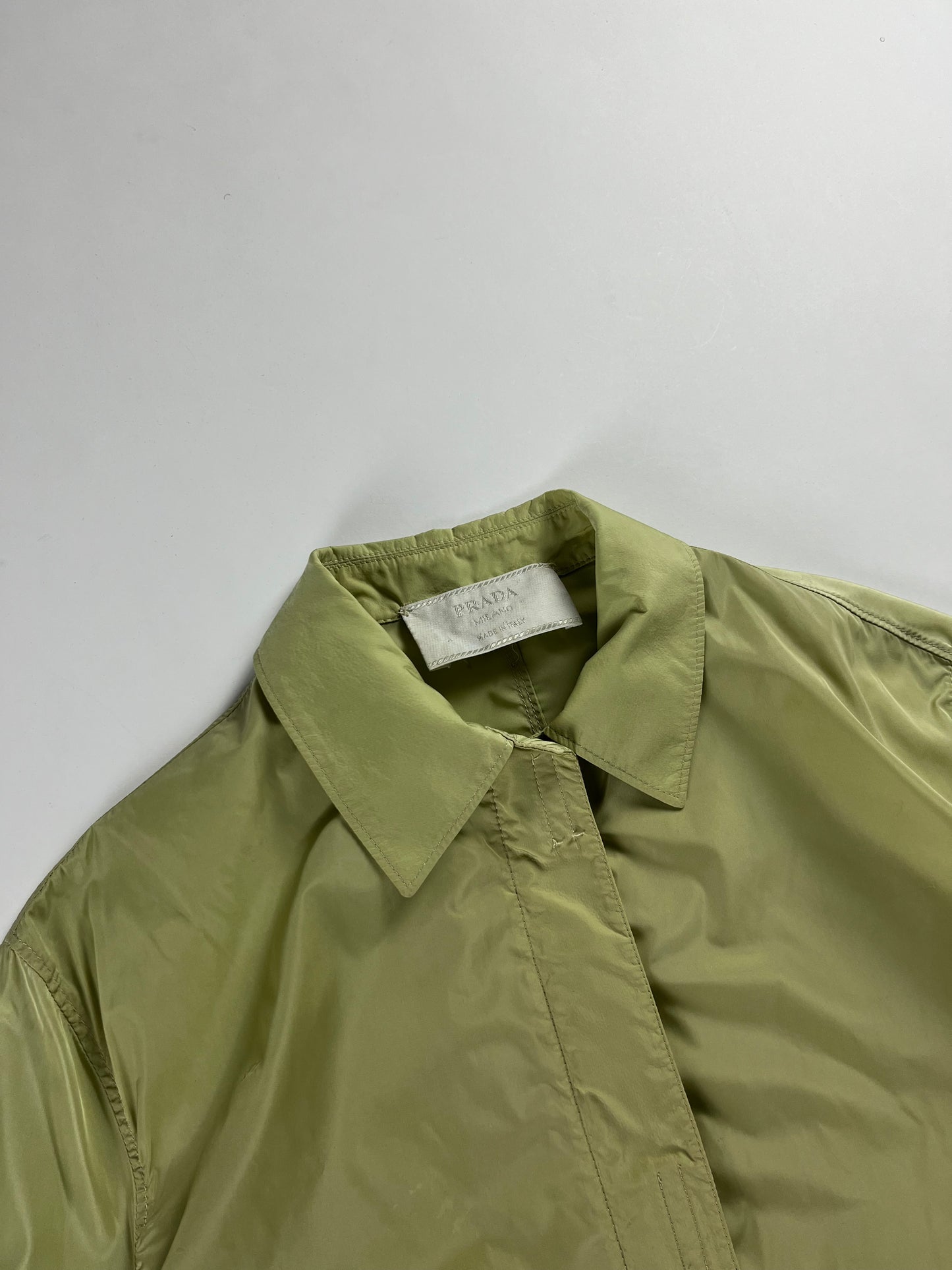 Prada Translucent Electric Nylon Strapped Long Light Jacket SS 1998 - XS