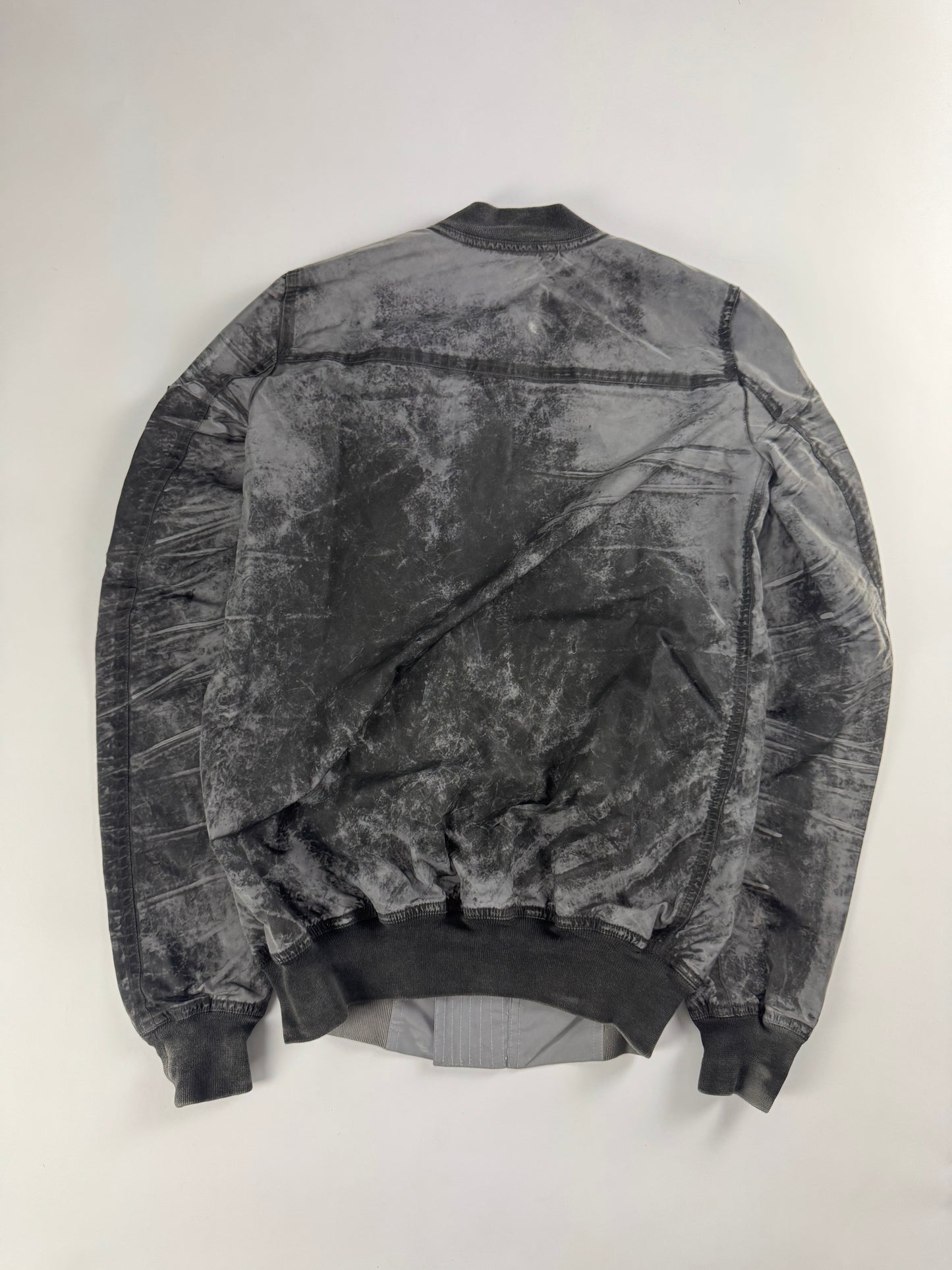 Rick Owens Dust Effect Grey Reflective Brushed Nylon Jacket - S
