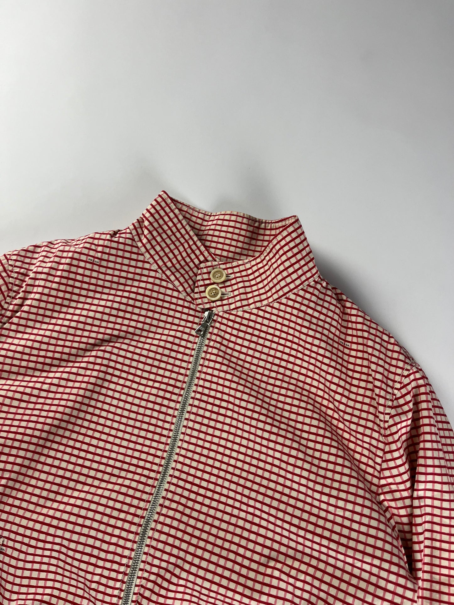 Prada Mainline Soft Plaid Checkered Bomber Jacket SS 2008 - M