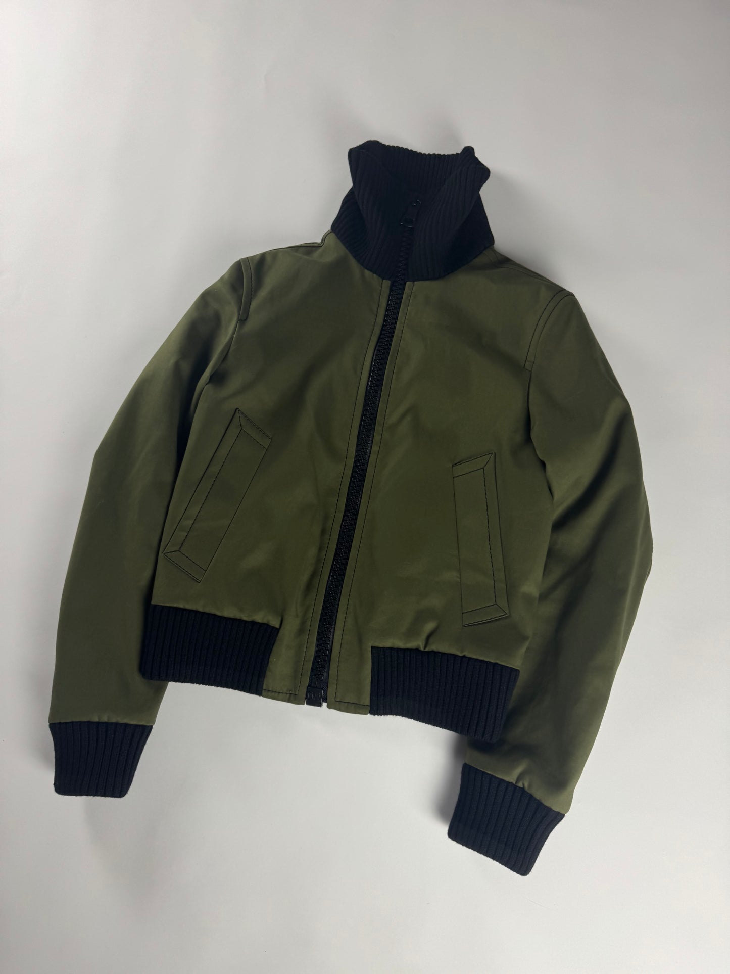 Lanvin Sample Oversize Zipper Green Bomber Jacket FW 2022 - S