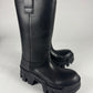 Balenciaga Black Bulldozer Vegetable Tanned Calfskin High Leather Boots SS 2022 - 43 EU