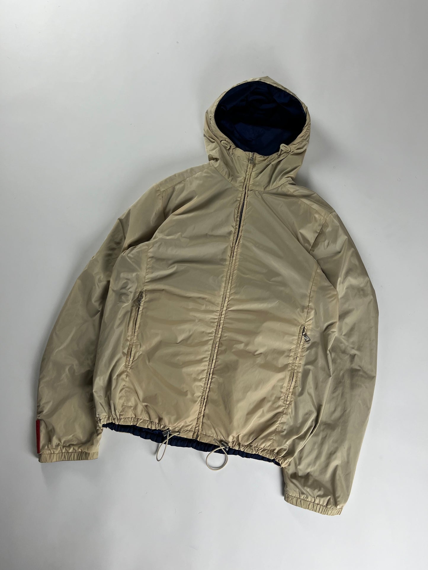 Prada Linea Rossa Lighting Blue Ivory Reversible Jacket - L