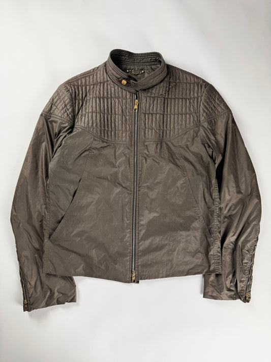 Louis Vuitton Brown Damier Quilted Gold Detail Racer Jacket FW 2007 - L