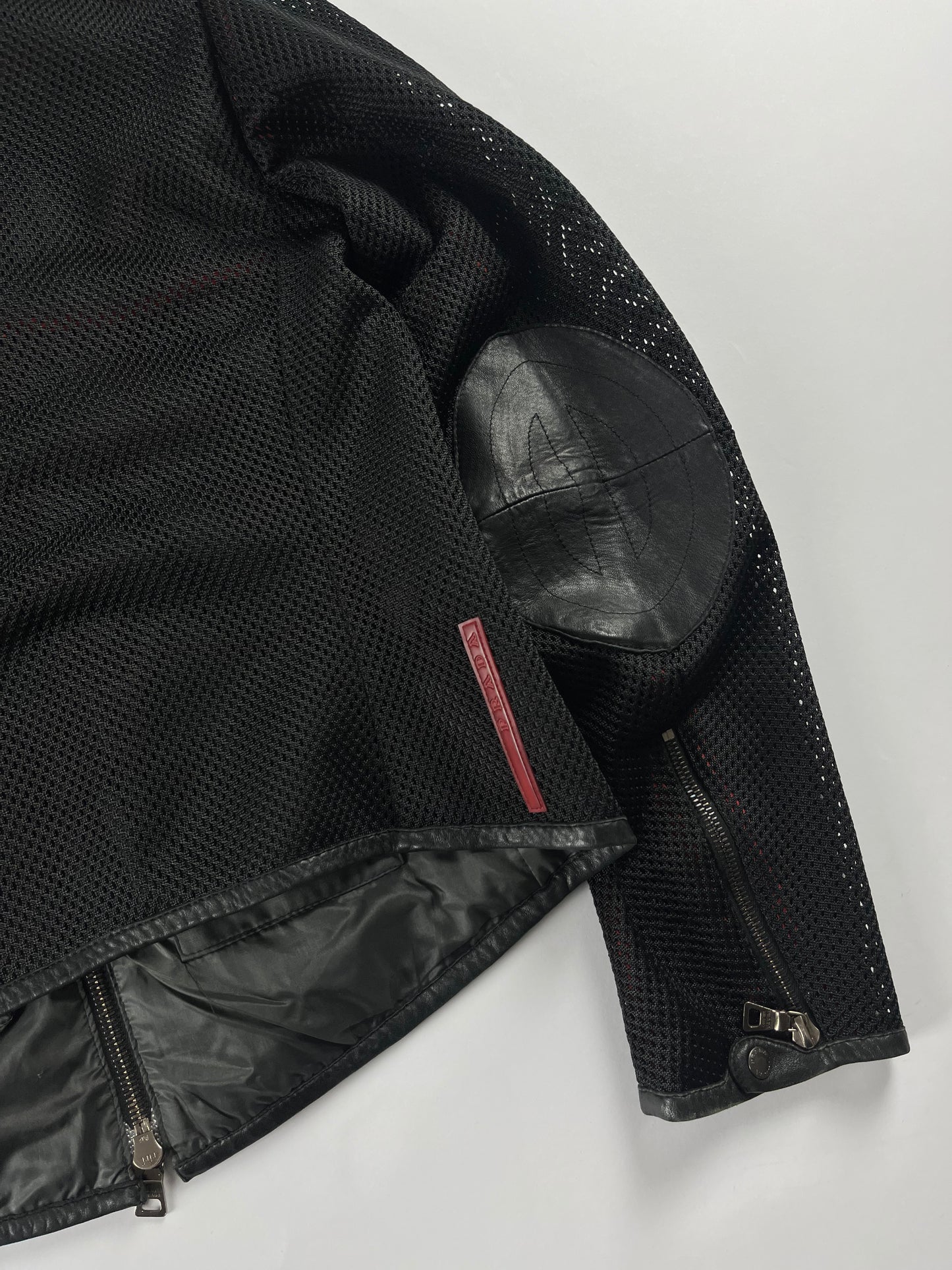 Prada Mesh Leather Elbows Jacket SS 2000 - S