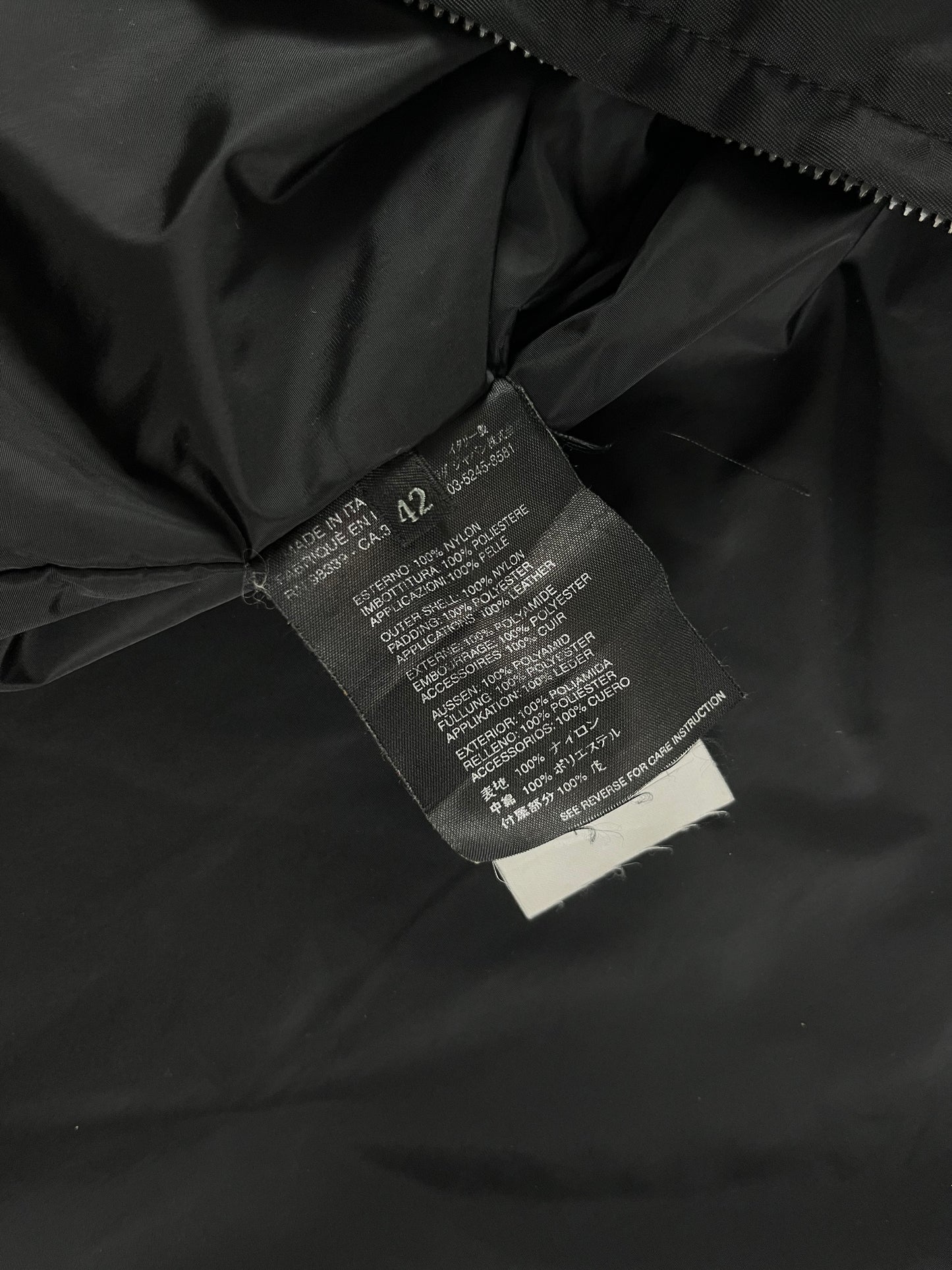 Prada Minimalist Black Nylon Double Zip Hooded Jacket 2000s - S