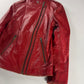 Prada Red Leather Perfecto Asymmetrical Moto Jacket - XS
