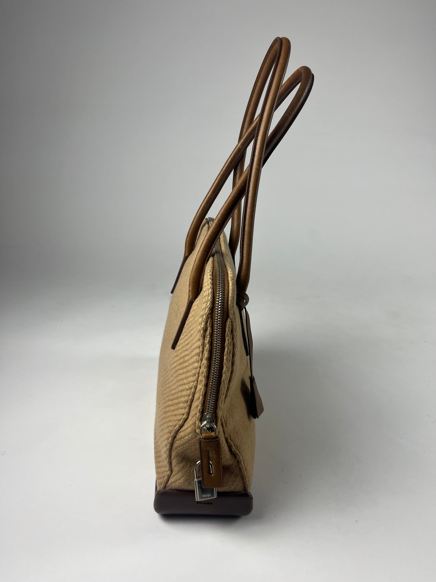 Prada Leather Camel Tweed Bag FW 1999 - OS