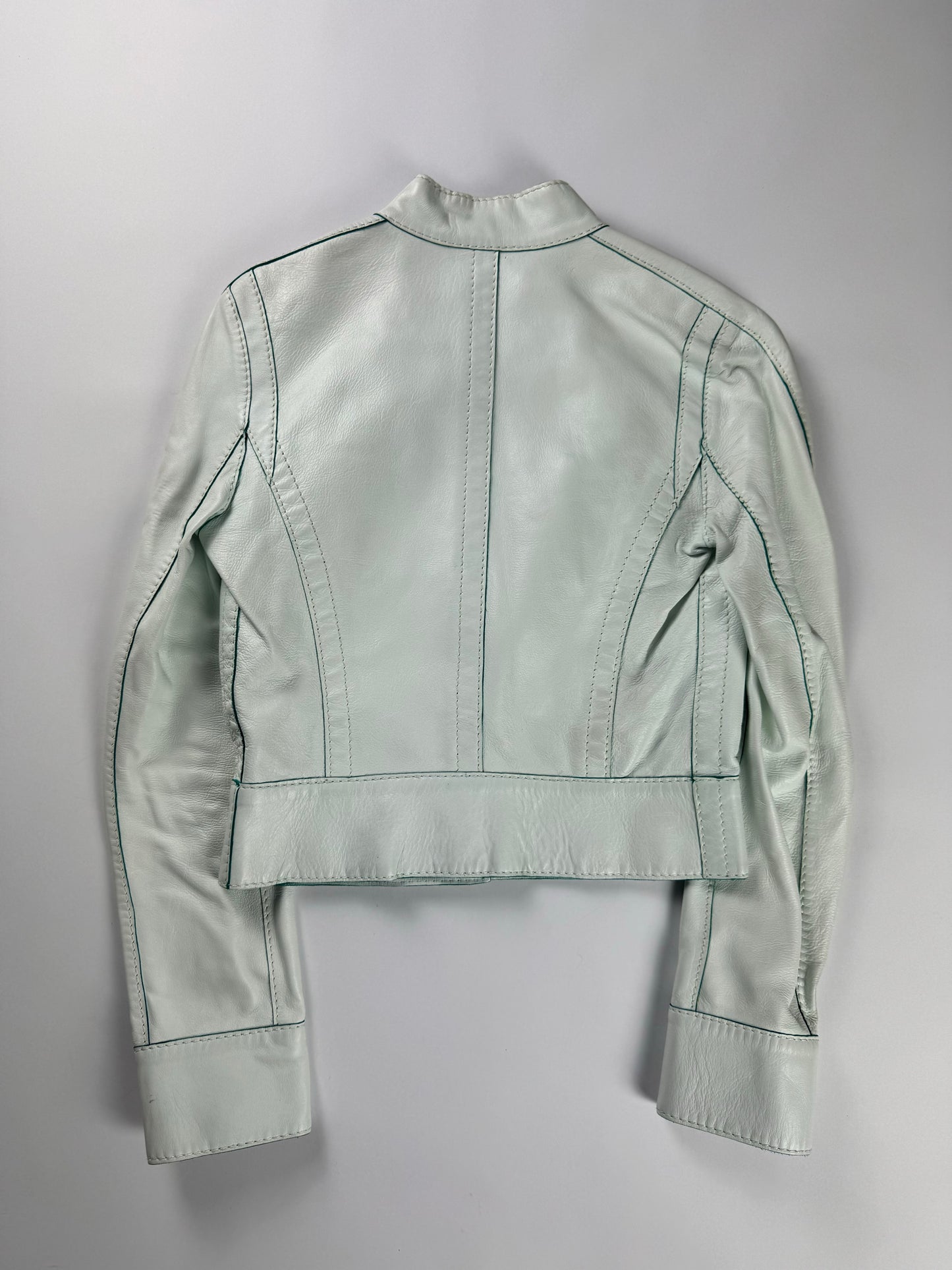 Louis Vuitton Unfinished Sample Celeste Perfecto Leather Jacket Resort 2016 - XS