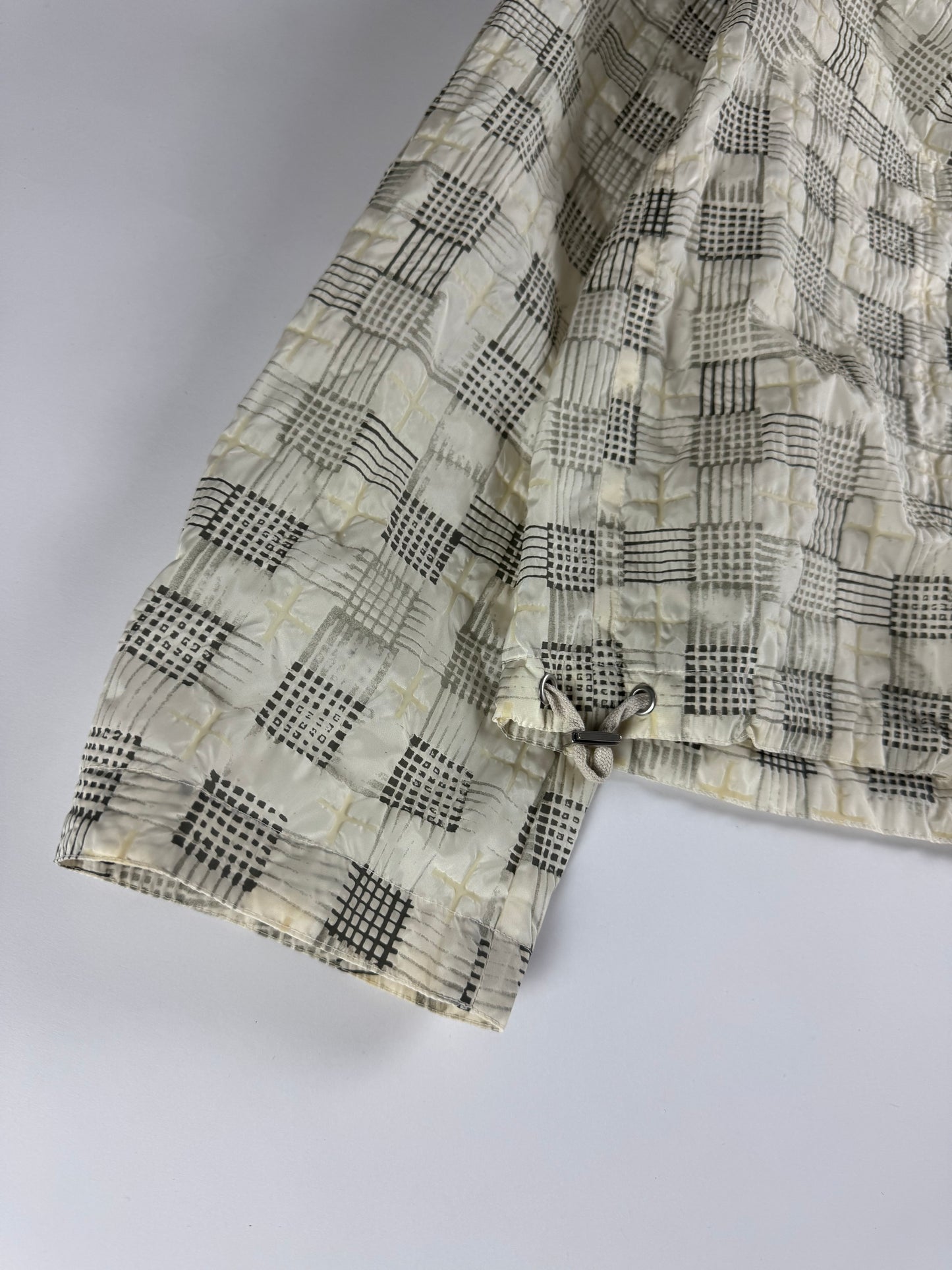 Hermès Sample Soft Ivory Plaid Turtleneck Half Zip Jacket SS 2020 - M