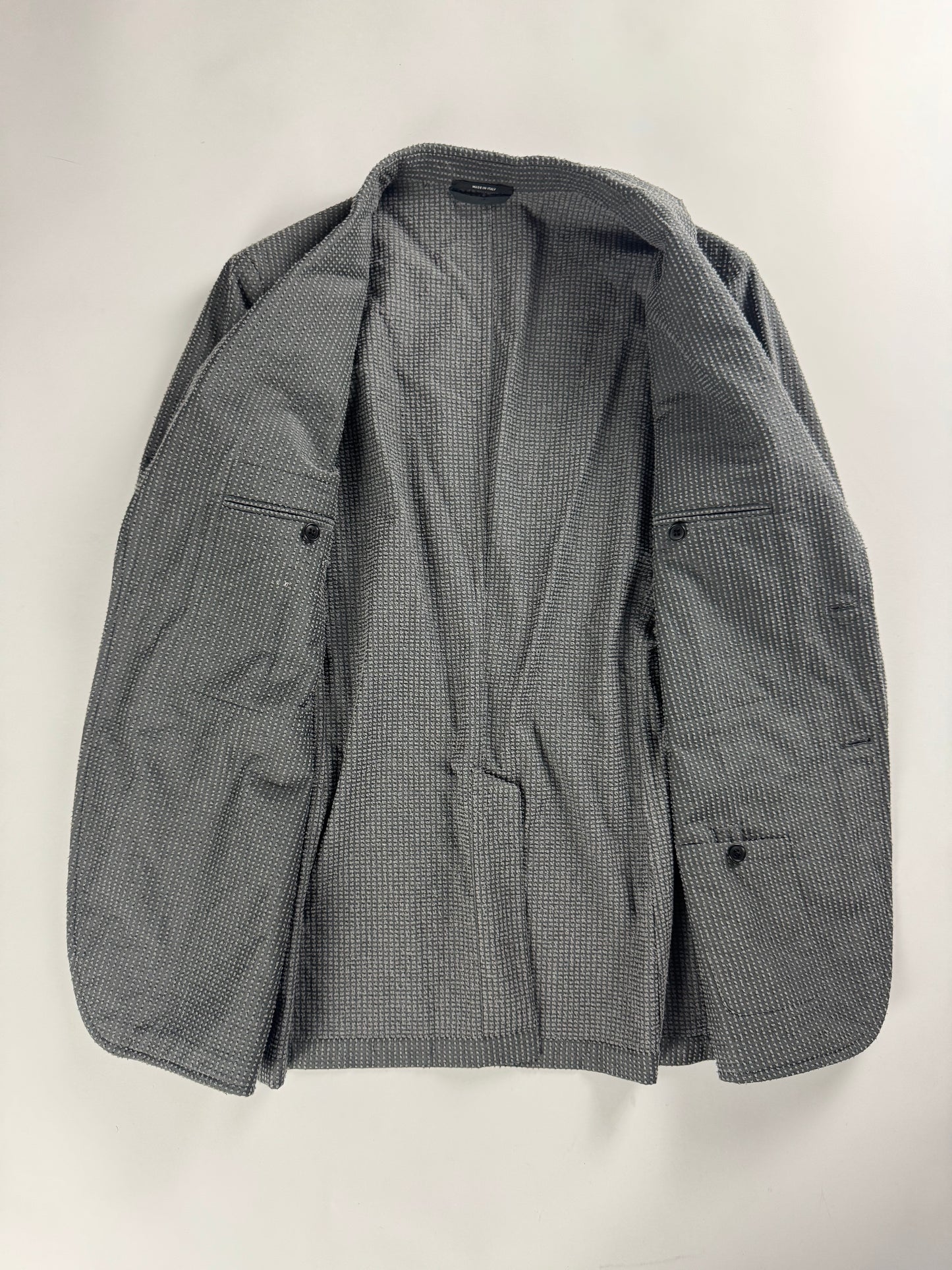 Hermès Sample Grey Textured Cotton Tailored Blazer SS 2015 - M