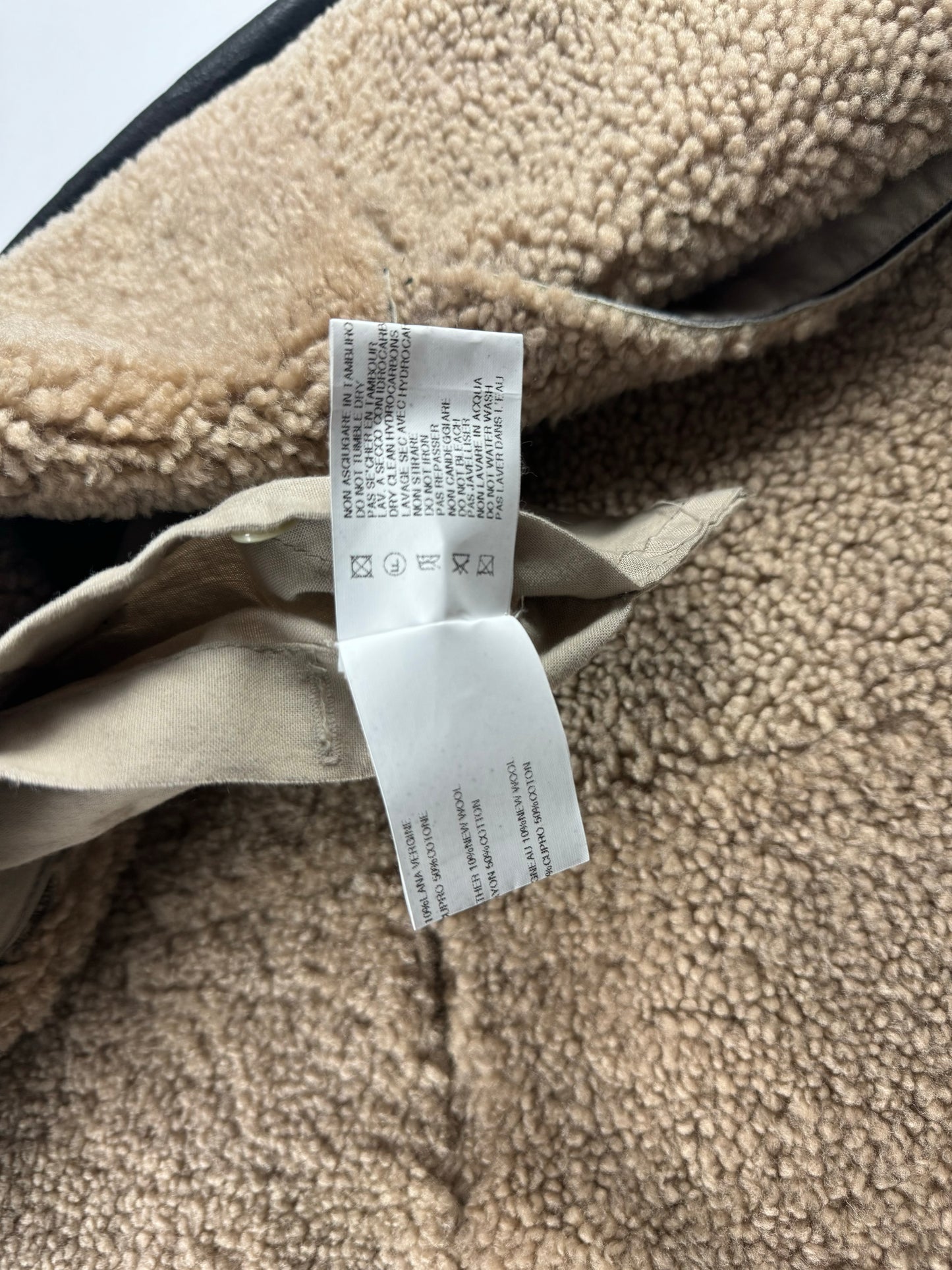 Rick Owens Long Asymmetric Shearling Oblique Coat 2010s - S