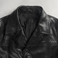 Prada Pure Black Buttoned Minimalist Leather Long Coat FW 2001 - L