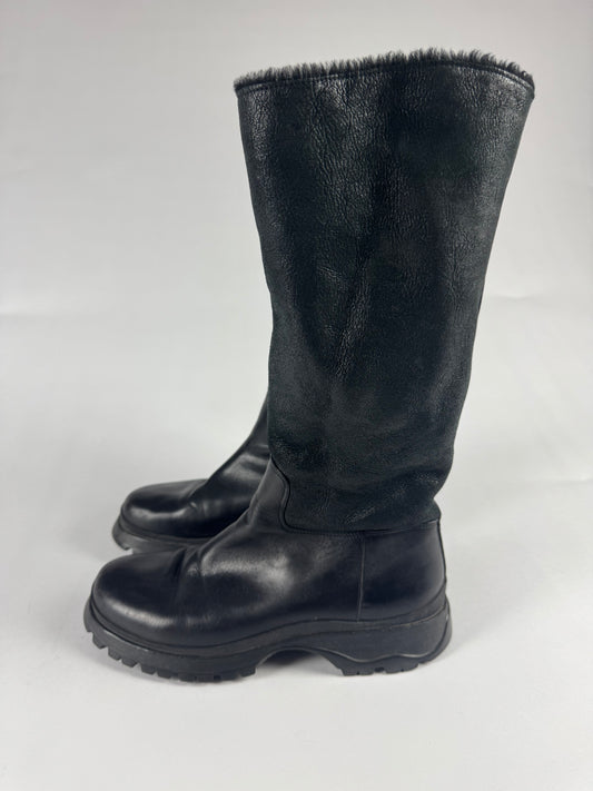 Prada Premium Shearling Combats Boots FW 2003 - 39 IT/40 EU
