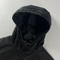 Prada Minimalist Black Nylon Double Zip Hooded Jacket 2000s - S