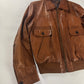 Gucci Tom Ford Camel Brown Monogram Leather Bomber Jacket 2000s - XL