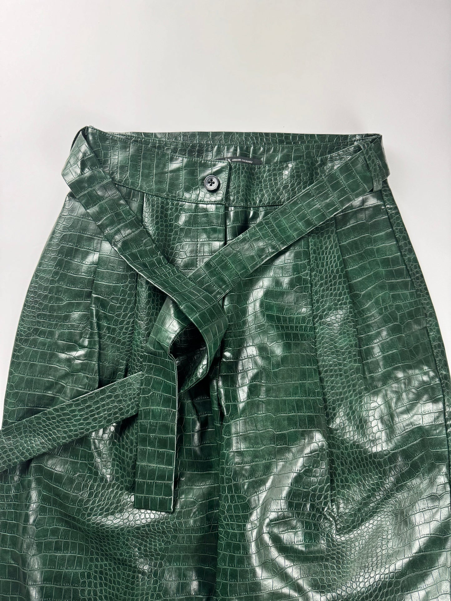 Armani Exchange Sample Crocodile Effect Belted Pants FW 2022 - S