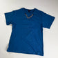 Louis Vuitton Sample Royal Blue Cotton Attached Silver Chain Neckline Detail Tee Shirt 2010s - M