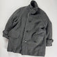 Prada Grey Houndstooth Patch Pockets Wool Oversized Coat FW 2003 - L