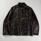 Louis Vuitton Dark Brown Light Leather Trucker Buttoned Jacket 2000s - L