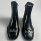 Balenciaga Square Toe Silver BB Rim Leather Ankle Boots FW 2019 - 40 EU