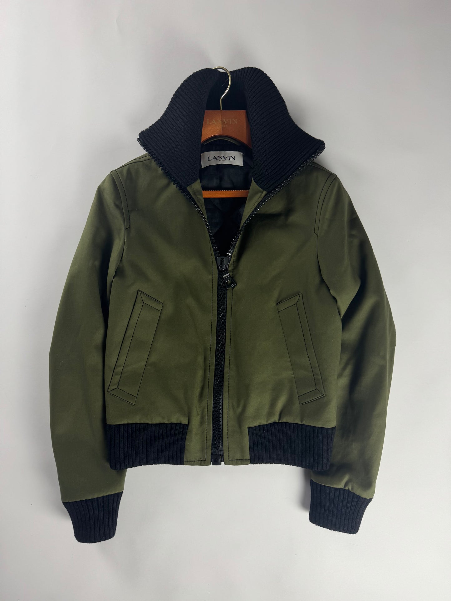 Lanvin Sample Oversize Zipper Green Bomber Jacket FW 2022 - S