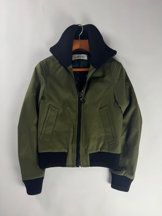 Lanvin Sample Oversize Zipper Green Bomber Jacket FW 2022 - S