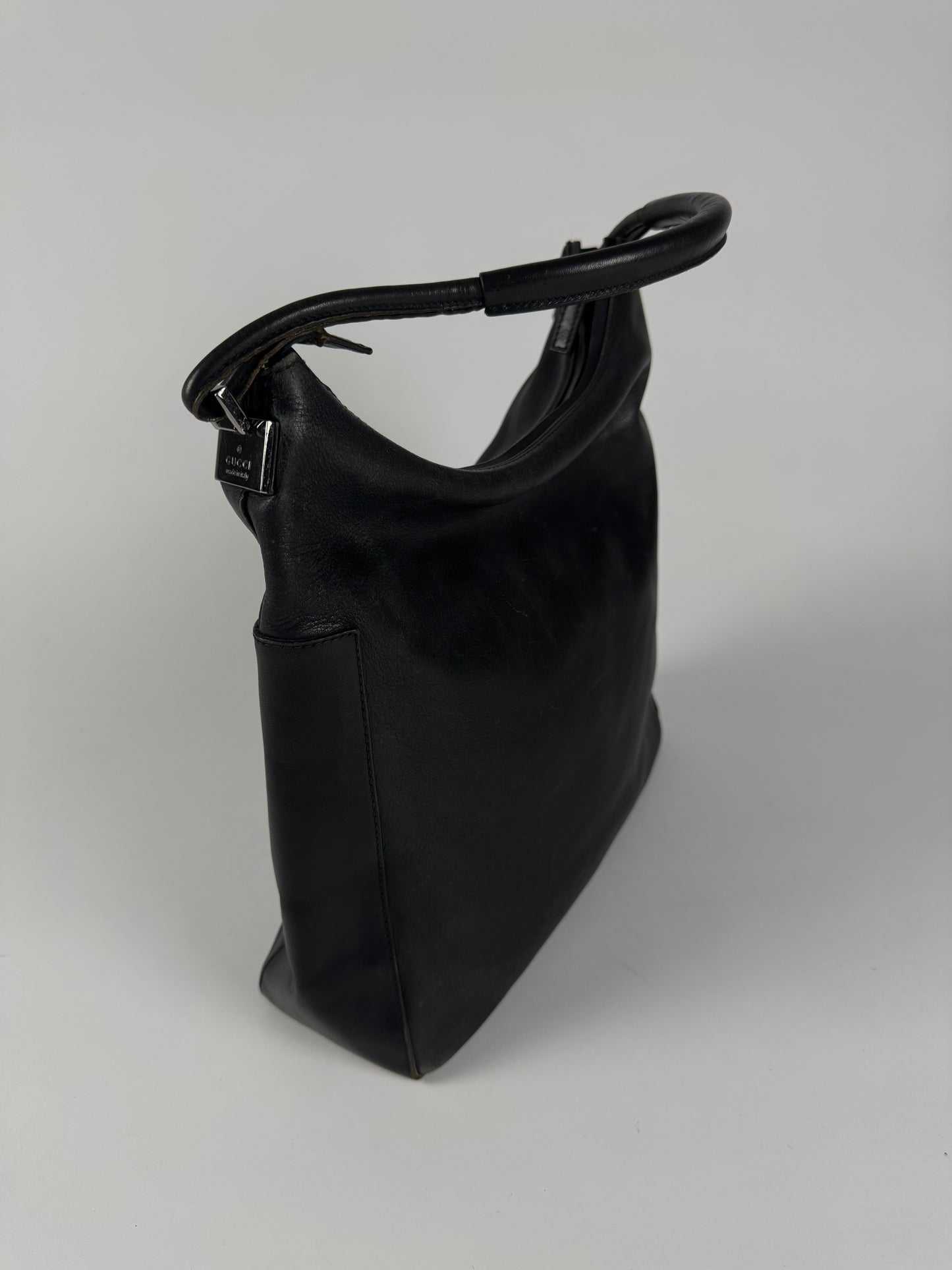 Gucci Tom Ford Black Leather Hobo Bag 1990s - OS