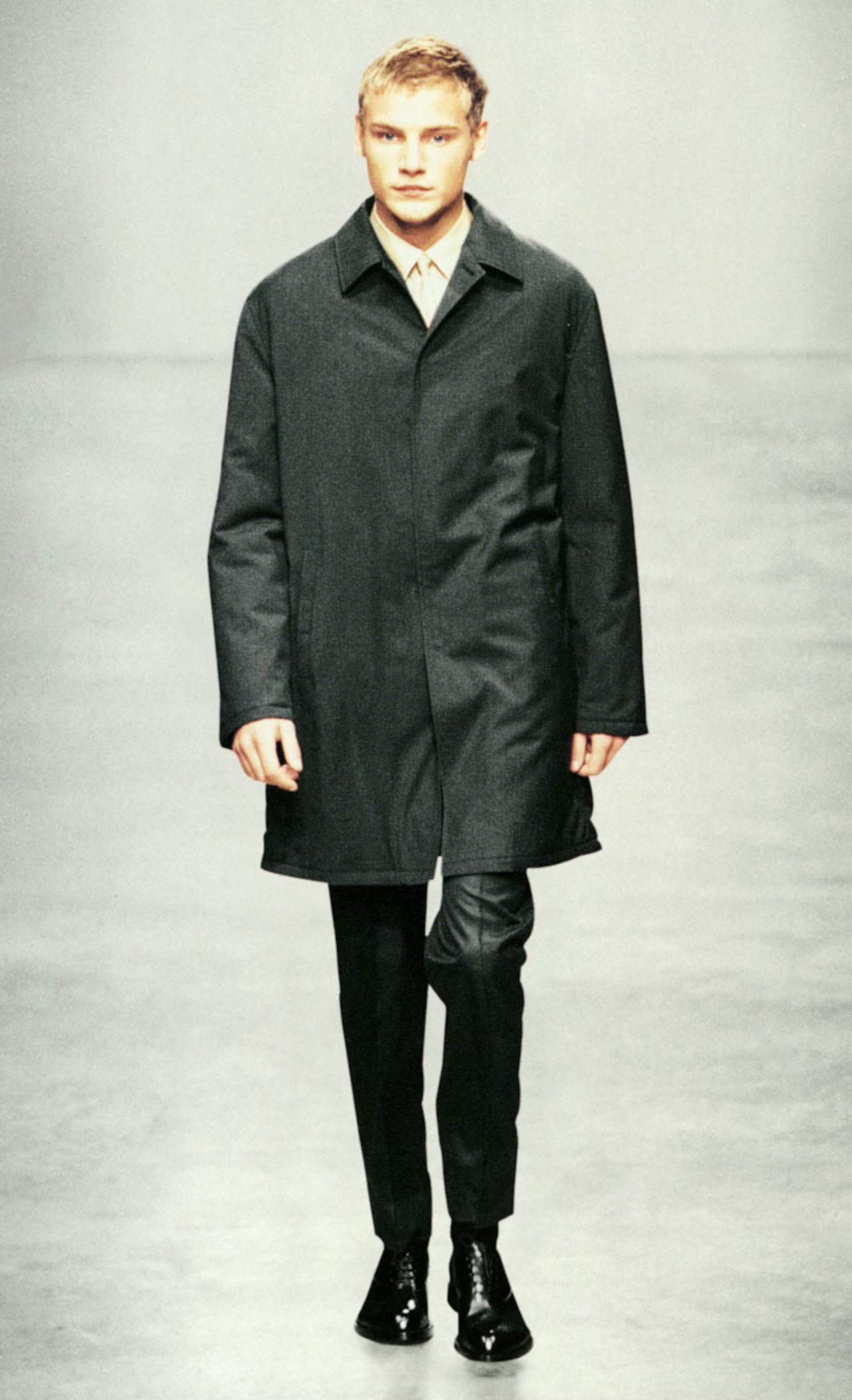 Prada Dark Grey Minimalist Strapped Coat FW 1998 - M